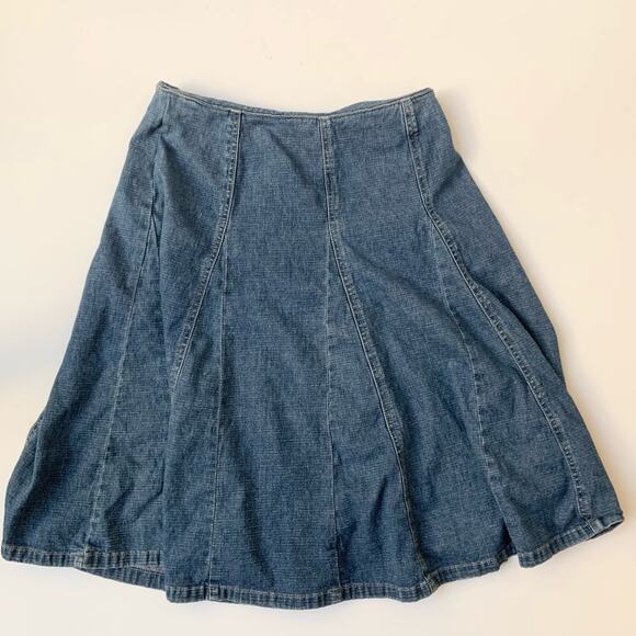 Relativity High Waisted Cotton Midi Denim Skirt 8P - Picture 4 of 8